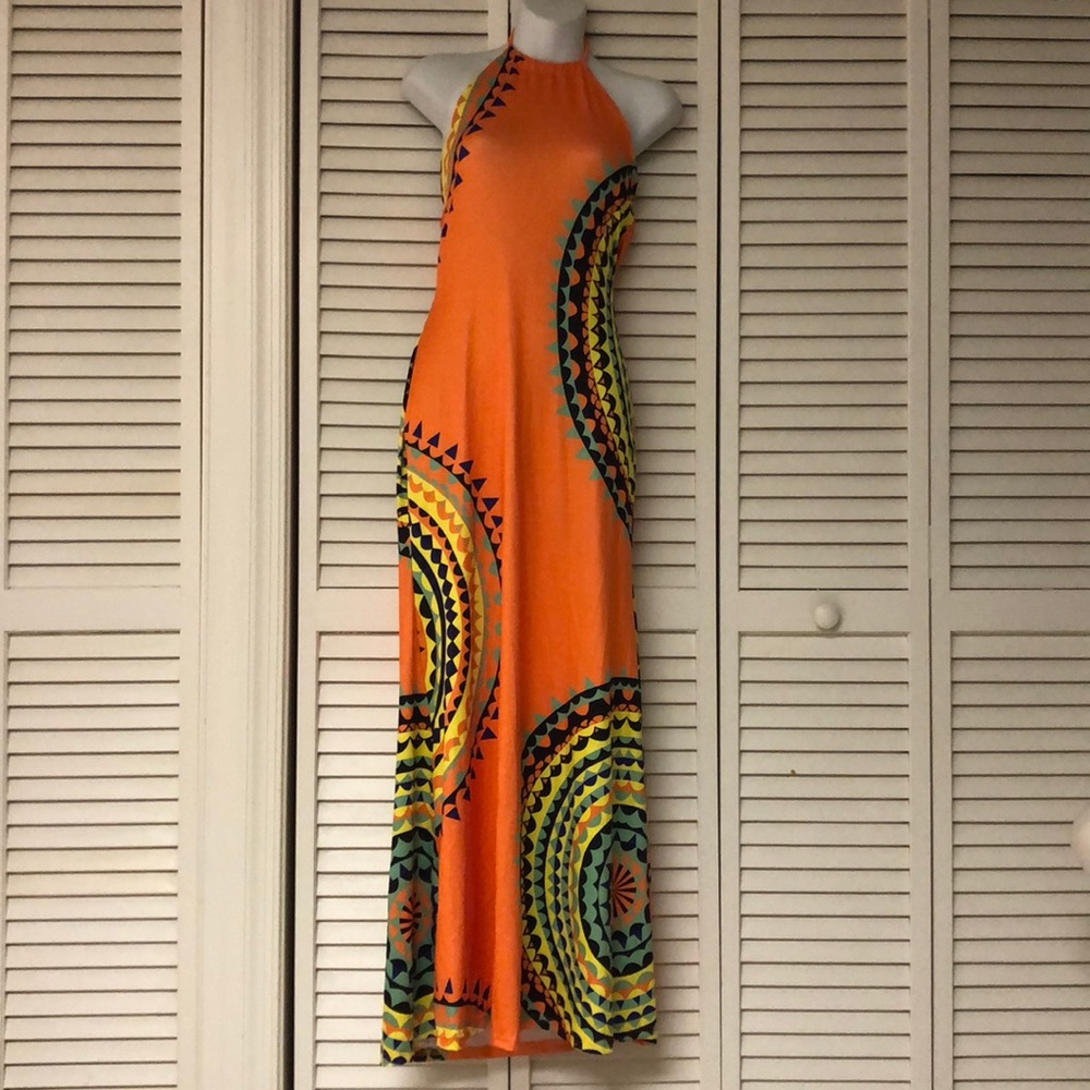 Orange strapless Sundress